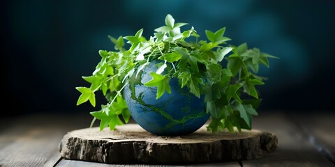 Celebrate Earth Day with a vibrant bluegreen eco globe promoting conservation. Concept Earth Day, Bluegreen Eco Globe, Conservation Promotion, Vibrant Illustration