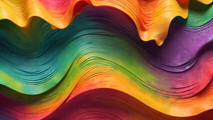 waves painted in oil. abstract wavy background	