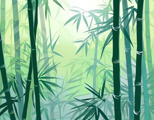 A calming, bamboo grove background with tall, swaying bamboo stalks