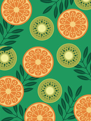 Summer Tropical Fruits Illustration Pattern