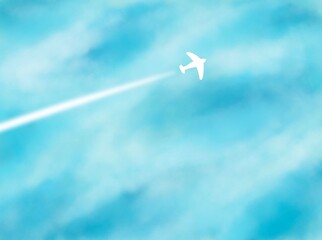 airplane in the blue sky