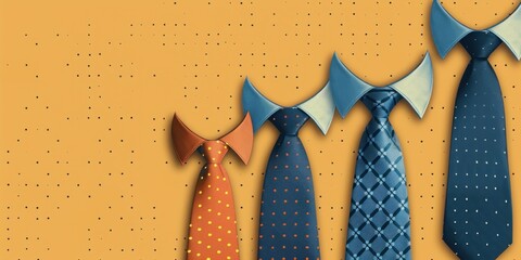 Father's Day celebration background with symbolic ties and text space. Holiday concept.