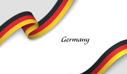 Ribbon with fllag of Germany on white background