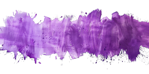 Purple Watercolor Acrylic paint splashing, stain grunge, brush stroke isolated white on background
