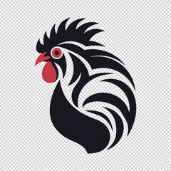 Chicken logo art design, vector illustration on transparent background