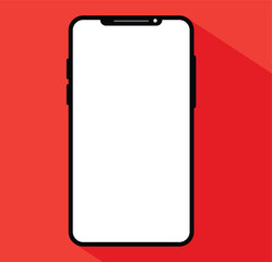 smartphone mockup with blank  screen in realistic, clay, flat vector, line style. mobile phone mockup front view. vector illustration.eps10