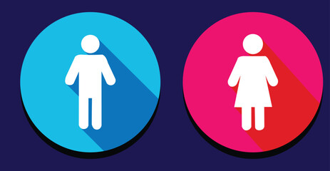 Female and male gender icon vector set. unisex illustration sign.eps10