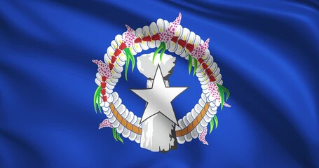 flag of the Northern Mariana Islands. Northern Mariana Islands flag background. 4k 60FPS - Powered by Adobe