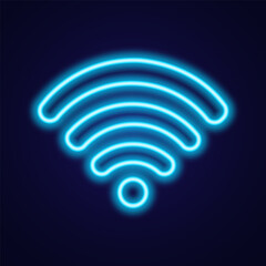 Vector signal wifi sign neon effect. Fully vector effect without raster effects