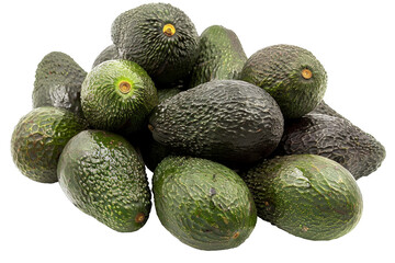 Bunch of Ripe Avocado whole isolated on background, popular market fruit, fresh tasty and delicious Avocado.