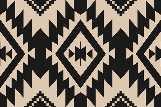 Ethnic abstract ikat art. Aztec ornament print. geometric ethnic pattern seamless color oriental. Design for background ,curtain, carpet, wallpaper, clothing, wrapping, Batik, vector illustration.