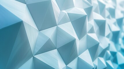 Beautiful Futuristic Geometric Background for Presentation, Textured Intricate 3D Wall in Light Blue and White Tones