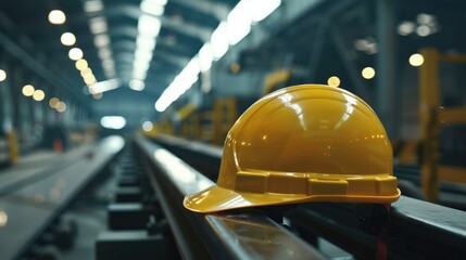 Safety prioritized with yellow helmet in the workplace