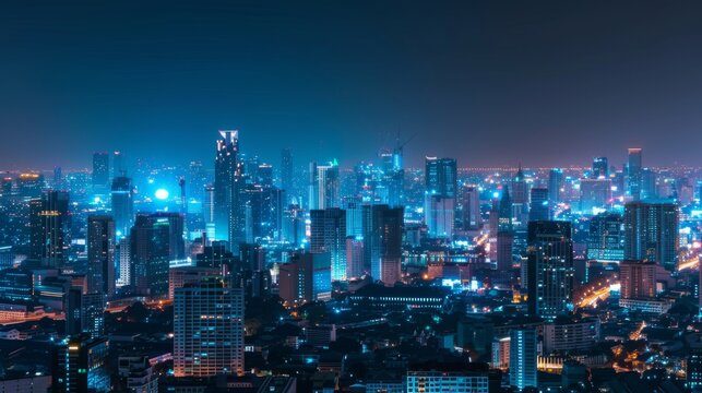 Banner smart city dot point connect with gradient line, connection technology metaverse concept