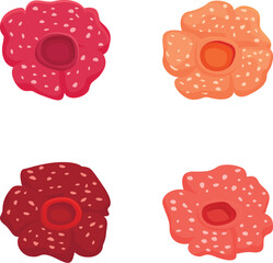 Vibrant and playful cartoon flower collection with colorful and cheerful floral design elements for children's artistic illustrations and botanical vector set