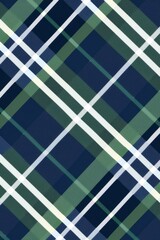Modernized Tartan Soccer Jersey Design in Navy, Green & White for Sublimation | Traditional Pattern with a Contemporary Twist