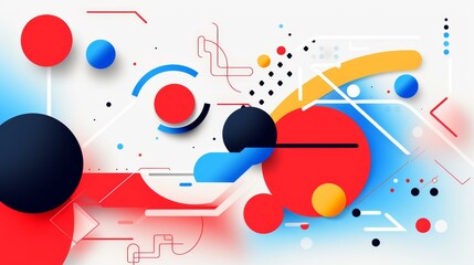 Explore modern art with abstract geometric shapes and vibrant colors in this highresolution illustration on a clean background.