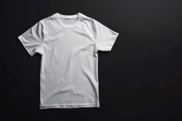 High-Fidelity White T-Shirt for Mens Clothing Branding on Black Background