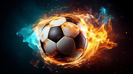 Naklejka premium Dynamic soccer ball illustration with energy and focus, ready to score a goal in a clean design.