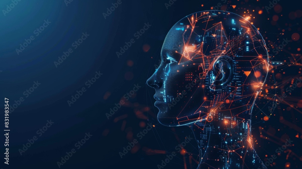 Poster digital transformation technology strategy, iot, internet of things. transformation of ideas and the