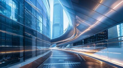 Obraz premium Light trace of modern architecture