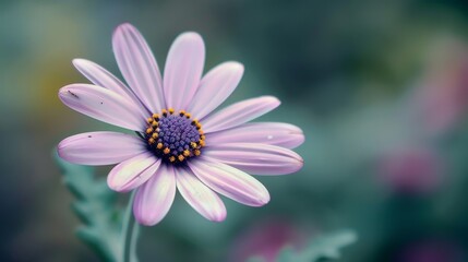 Fototapeta premium Delicate purple daisy flower in nature