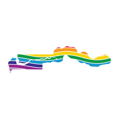 Gambia swoosh silhouette rainbow map