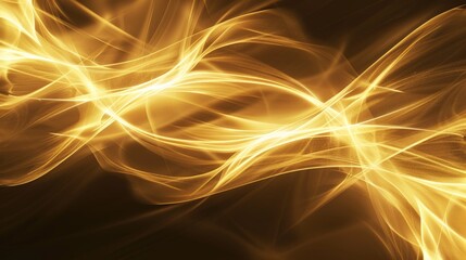 Glowing golden abstract waves
