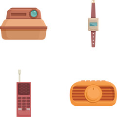 Explore our vast collection of vintage electronics, including retro technology icons such as cameras, wristwatches, mobile phones, radios, and more