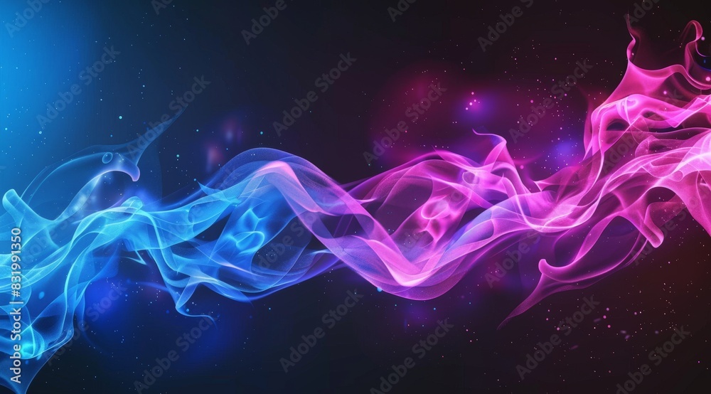 Sticker Vibrant abstract smoke and light waves