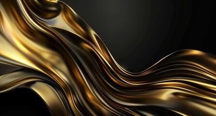 Obraz premium Flowing golden fabric abstract background