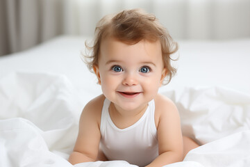 portrait of adorable baby isolated on white background