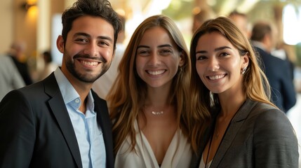Fototapeta premium Smile Guest relations managers organizing elite events, their expertise showcased in the soft daylight