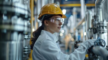 Workers assembling components, engineers monitoring systems, and daily operations in a petrochemical factory