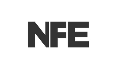 NFE logo design template with strong and modern bold text. Initial based vector logotype featuring simple and minimal typography. Trendy company identity.