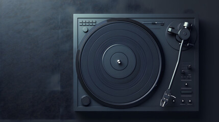 Fototapeta premium A turntable with a record player attached, ready to play music