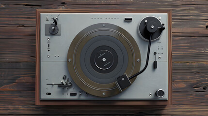Fototapeta premium A turntable with a record player attached to it, ready to play music