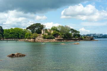 Fototapeta premium Historic castle of Santa Cruz, Oleiros, La Coruña.