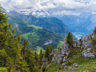 Landscape with lake and mountains