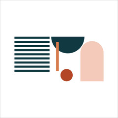 Geometric shape illustration recolorable vector element