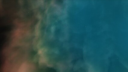 Space background. Nice clean colorful nebula with star field. 3D rendering
