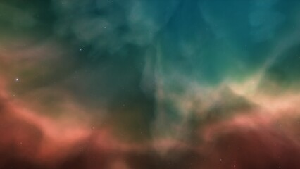 Space background. Nice clean colorful nebula with star field. 3D rendering
