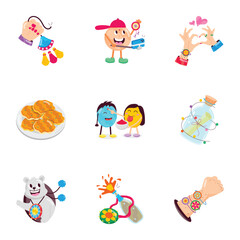 Set of Saluno Festival Flat Stickers 

