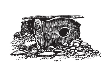  The  dolmen  of India on white background,vector illustration.