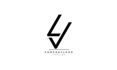 Alphabet letters Initials Monogram logo LV, LV INITIAL, LV letter