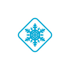Snowflake icon isolated on transparent background