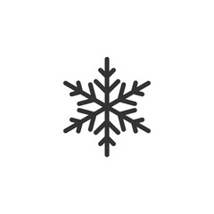 Snowflake icon isolated on transparent background