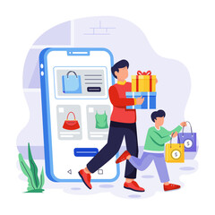 Cyber Monday Flat Illustrations
