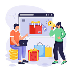 Shopping Sale Flat Illustrations