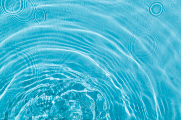 drops on water with circles on a blue background